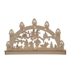 Medinė žvakidė su lemputėmis Medinė žvakidė su lemputėmis