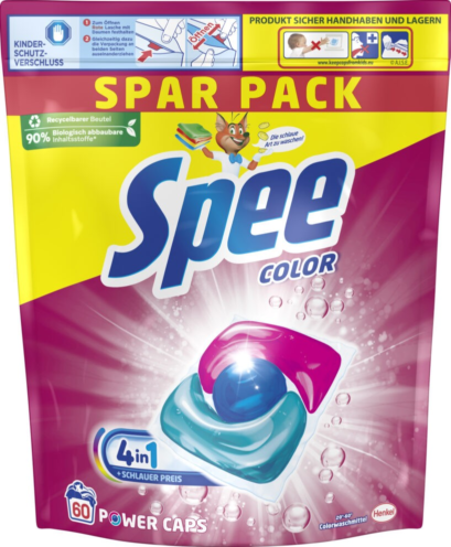 Skalbiamosios tabletės „Spee Power Caps“* Skalbiamosios tabletės „Spee Power Caps“*