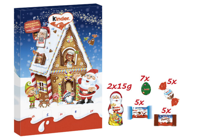 „Kinder“ Advento kalendorius su įvairiais saldumynais