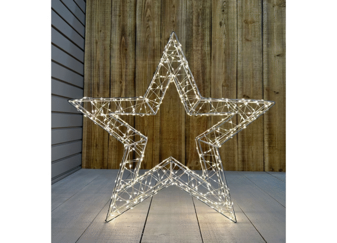 Vielinė žvaigždė su LED lemputėmis Vielinė žvaigždė su LED lemputėmis
