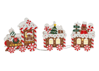 Meduolinis traukinys su LED lemputėmis