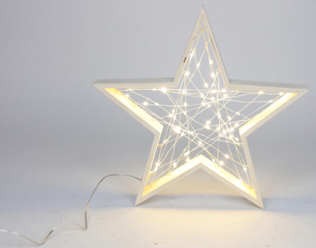 Eglutė arba žvaigždė su LED lemputėmis