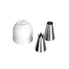 3 spalvų konditerinių maišelių ir adapterių rinkinys