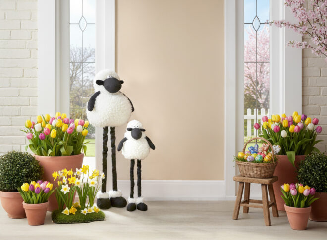 Dekoratyvinė avis su prailginamomis kojomis