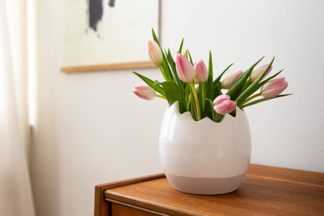 Keraminė kiaušinio formos vaza Keraminė kiaušinio formos vaza