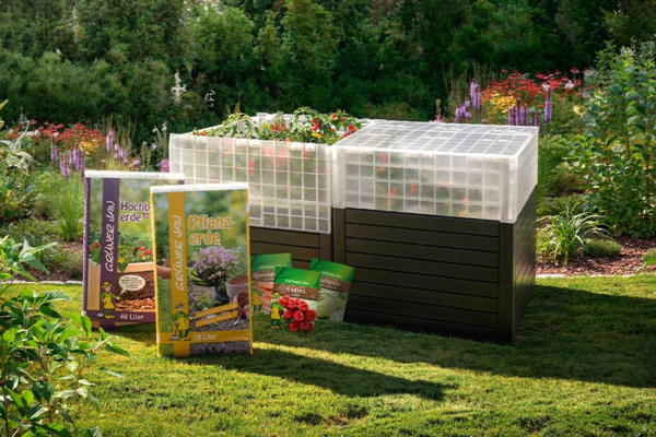 XXL dydžio pakelta lysvė su šiltnamio rėmu