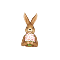 Zuikio biustas su gėlių puokšte