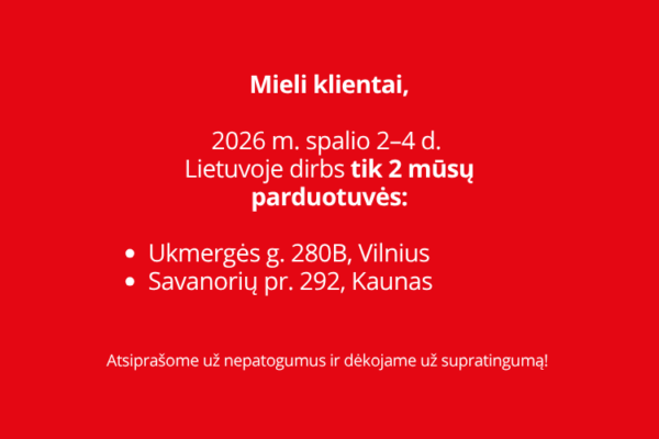 Svarbi informacija!